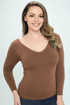 Love It Curvy Seamless Reversible V-Neck Long Sleeve Top