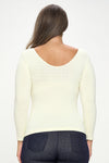 Love It Curvy Seamless Reversible V-Neck Long Sleeve Top