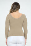 Love It Curvy Seamless Reversible V-Neck Long Sleeve Top
