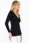 Love It Curvy Seamless Reversible V-Neck Long Sleeve Top