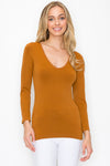 Love It Curvy Seamless Reversible V-Neck Long Sleeve Top
