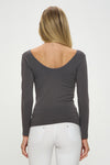 Love It Curvy Seamless Reversible V-Neck Long Sleeve Top