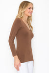 Love It Curvy Seamless Reversible V-Neck Long Sleeve Top