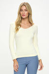 Love It Curvy Seamless Reversible V-Neck Long Sleeve Top