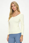 Love It Curvy Seamless Reversible V-Neck Long Sleeve Top