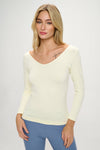 Love It Curvy Seamless Reversible V-Neck Long Sleeve Top