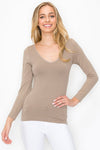 Love It Curvy Seamless Reversible V-Neck Long Sleeve Top