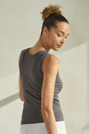 Charcoal High-Low Reversible Neckline Seamless Tank Top