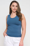 Red High-Low Reversible Neckline Seamless Tank Top