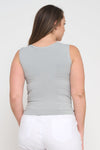 Navy High-Low Reversible Neckline Seamless Tank Top