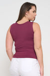 White High-Low Reversible Neckline Seamless Tank Top