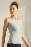 Nude High-Low Reversible Neckline Seamless Tank Top