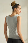 Nude High-Low Reversible Neckline Seamless Tank Top