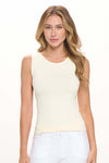 Ivory High-Low Reversible Neckline Seamless Tank Top