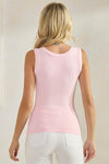 Denim High-Low Reversible Neckline Seamless Tank Top