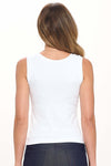 Navy High-Low Reversible Neckline Seamless Tank Top