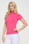 Love It Curvy Bare Essential Seamless Mock Neck Short Sleeve Top