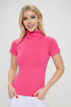 Love It Curvy Bare Essential Seamless Mock Neck Short Sleeve Top