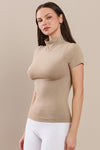 Love It Curvy Bare Essential Seamless Mock Neck Short Sleeve Top
