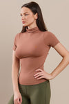 Love It Curvy Bare Essential Seamless Mock Neck Short Sleeve Top