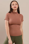Love It Curvy Bare Essential Seamless Mock Neck Short Sleeve Top
