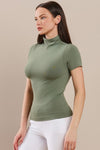 Love It Curvy Bare Essential Seamless Mock Neck Short Sleeve Top