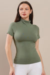 Love It Curvy Bare Essential Seamless Mock Neck Short Sleeve Top