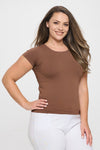 Seamless Crew Neck Short Sleeve Top | Love It Curvy