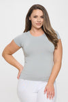 Seamless Crew Neck Short Sleeve Top | Love It Curvy
