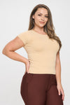 Seamless Crew Neck Short Sleeve Top | Love It Curvy