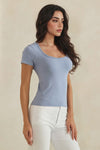 Love It Curvy Seamless Scoop Neck Short Sleeve Top