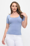 Love It Curvy Seamless Scoop Neck Short Sleeve Top