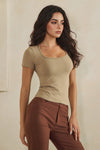 Love It Curvy Seamless Scoop Neck Short Sleeve Top