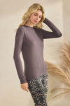 Love It Curvy Seamlessly Soft Ribbed Modal Mock Neck Long Sleeve Top