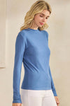 Love It Curvy Seamlessly Soft Ribbed Modal Mock Neck Long Sleeve Top