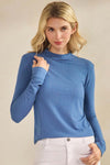 Love It Curvy Seamlessly Soft Ribbed Modal Mock Neck Long Sleeve Top