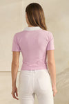 Seamless Contrast Collared Polo Cropped Top | Love It Curvy