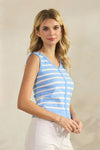 Classic Stripe Seamless Modal V-Neck Cropped Sleeveless Top | Love It Curvy