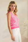 Classic Stripe Seamless Modal V-Neck Cropped Sleeveless Top | Love It Curvy