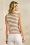 Classic Stripe Seamless Modal V-Neck Cropped Sleeveless Top | Love It Curvy