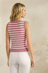 Classic Stripe Seamless Modal V-Neck Cropped Sleeveless Top | Love It Curvy