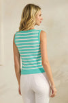 Classic Stripe Seamless Modal V-Neck Cropped Sleeveless Top | Love It Curvy