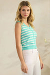 Classic Stripe Seamless Modal V-Neck Cropped Sleeveless Top | Love It Curvy