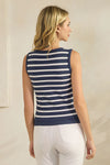 Classic Stripe Seamless Modal V-Neck Cropped Sleeveless Top | Love It Curvy