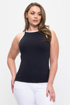 Love It Curvy Seamless Reversible High Neck Contrast Trim Tank Top