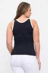 Love It Curvy Seamless Reversible High Neck Contrast Trim Tank Top