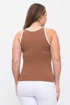 Love It Curvy Seamless Reversible High Neck Contrast Trim Tank Top