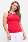 Love It Curvy Seamless Reversible High Neck Contrast Trim Tank Top