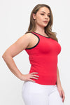 Love It Curvy Seamless Reversible High Neck Contrast Trim Tank Top