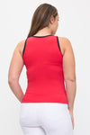Love It Curvy Seamless Reversible High Neck Contrast Trim Tank Top